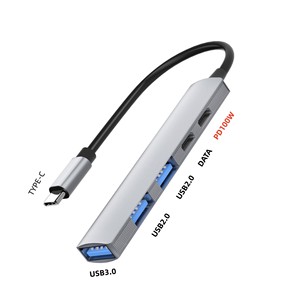 Type <b>C</b> <b>Hub</b> 5 Ports USB3.0 USB2.0 PD100W Data Transfer Aluminum Alloy For Laptop - Product Image 1