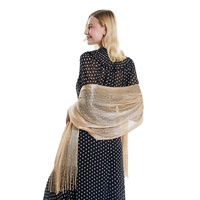 Offre Spéciale robes de soirée châles doré paillettes brillant glands fête mariage autres écharpes Hijab creux maille châle