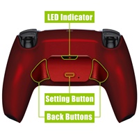 Kit de remapping Rouge Écarlate avec carte de mise à niveau, coque arrière repensée et ensemble de boutons arrière remappables pour manette PS5
