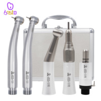 Kit dentaire en métal avec embout à main LED certifié MDR CE, comprenant une turbine haute vitesse, un moteur à air basse vitesse, un contre-angle et un embout droit