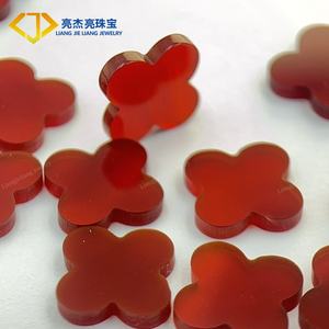 Fiore agata gemma di <span class=keywords><strong>pietra</strong></span> a quattro foglie di trifoglio agata di colore rosso naturale <span class=keywords><strong>pietra</strong></span> <span class=keywords><strong>preziosa</strong></span> per bracciale collana fare - Product Image 3