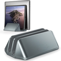 Nouveauté : Support vertical pour ordinateur portable à 2 emplacements, organiseur de bureau en aluminium à double fente, station d'accueil pour Macbook Pro iPad