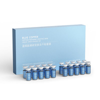 Ensemble de poudre lyophilisée au peptide de cuivre bleu à marque privée, poudre réparatrice apaisante lyophilisée pour les soins de la peau du visage