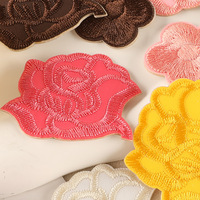 Spot brodé Chenille thermocollant vêtements accessoires Rose tissé Patch nouveau bricolage doudoune et chapeau patchs