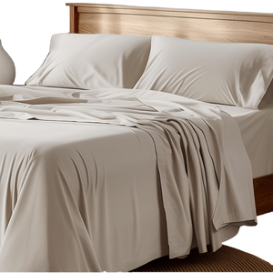 <span class=keywords><strong>Draps</strong></span> de lit Queen 100% coton <span class=keywords><strong>percale</strong></span> tissé, couleur unie moderne, respirants, ensemble de 4 pièces, pour hôtel et usage domestique - Product Image 1