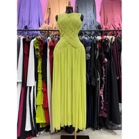 Fabrik-Großhandel Damen Frühling Sommer Midi Ärmellos für Bandage Patchwork Übergröße 3XL 4XL 5XL Lässige Damen-Plissee-Kleider