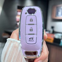 Vente chaude ligne dorée clé en TPU 4 boutons étui à clés de voiture accessoires pochette portefeuille accessoire Fob Cover fob Nissan