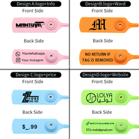 Vente en gros d'étiquettes volantes et d'étiquettes en plastique rose Étiquette de logo de produit pour bijoux Sac de vêtements