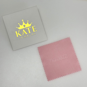 Paño de Pulido de Joyería Personalizado al por Mayor de 8x8cm, de Microfibra de Gamuza Premium Antideslustre, con Logotipo - Product Image 1
