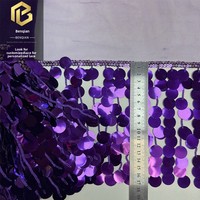 LEIXUSI 17cm Bordure en dentelle à paillettes en polyester, franges brillantes pour vêtements, accessoires de rideaux, vente en gros