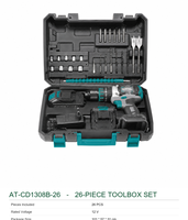 Kit d'accessoires pour perceuse sans fil avec batterie au lithium et arbre flexible, coffret rigide en alliage d'aluminium pour usage professionnel