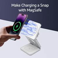 Station de charge sans fil magnétique 3-en-1 15W, chargeur portable pliable pour téléphone, montre, écouteurs, OEM