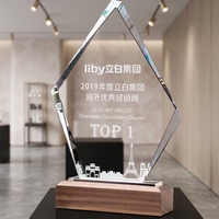 Trophée en verre cristal K9 personnalisé ou vierge, en forme de sommet de montagne, design tendance, vente en gros