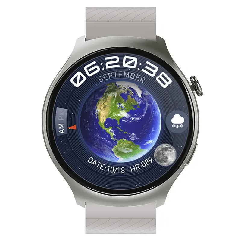 2023 OEM อุปกรณ์สวมใส่นาฬิกาสมาร์ทวอทช์แอนดรอยด์สำหรับผู้ชายอุปกรณ์ติดตามอัตราการเต้นของหัวใจตัวติดตาม Watch4 1.47นิ้วใหม่