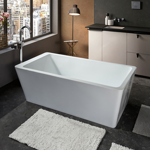 Bañera de respaldo acrílico Rectangular independiente japonesa diseño moderno masaje de aire portátil remojo profundo Villa interior Hoteles Posadas - Product Image 2