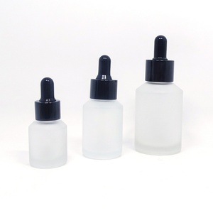 Flacon compte-gouttes en verre dépoli transparent Fancy Beauty 15ml 30ml 60ml 100ml, cylindrique à épaule inclinée, pour huiles essentielles et sérums, personnalisable - Product Image 2