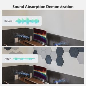 Pannelli a parete acustici ad alta densità di <span class=keywords><strong>Design</strong></span> esagonale stile moderno feltro insonorizzato per sala <span class=keywords><strong>Studio</strong></span> all'ingrosso - Product Image 4