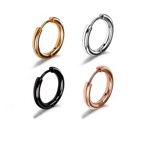 Orecchino a cerchio geometrico da 2-2.5mm di alta lucidatura 316L in <span class=keywords><strong>acciaio</strong></span> inossidabile <span class=keywords><strong>chirurgico</strong></span> per uomo e donna <span class=keywords><strong>orecchini</strong></span> a cerchio rotondi Huggie - Product Image 2