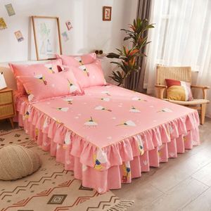Conjunto de 3 Peças de Lençóis para Cama <span class=keywords><strong>Queen</strong></span>/King <span class=keywords><strong>Size</strong></span>, Lençol Plano com Estampa Floral + Capas de Almofada, Lençóis Macios e Quentes - Product Image 3