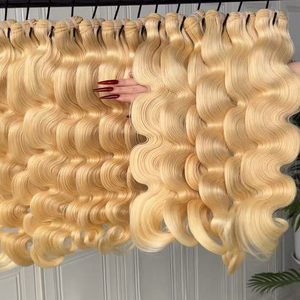 Extensiones de Cabello Humano Ondulado Rubio Frío 613, Cabello Virgen Rubio Nieve, Venta al por Mayor - Product Image 2