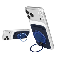 Nouveau support de téléphone magnétique rotatif à 360° avec anneau, support de carte magnétique puissant avec clip de fermeture, portefeuille pour cartes de crédit