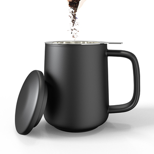 DHPO Logo personnalisé Portable 500ml <span class=keywords><strong>tasse</strong></span> en porcelaine <span class=keywords><strong>avec</strong></span> infuseur à thé <span class=keywords><strong>tasse</strong></span> à thé au lait noir classe en céramique en acier inoxydable - Product Image 1