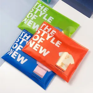 Custom UV print ziplock bag clothes apparel packaging bags for clothing brand matte spot glossy plastic garment zipper bags