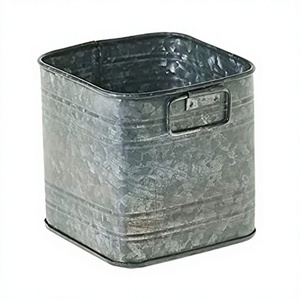 Fabulous Design <b>Square</b> Shape <b>Plant</b> <b>Pot</b> Exclusive Quality Galvanized Planter With Handle Customized Size Planter - Product Image 1