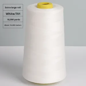 Hilo de máquina de coser para el hogar colorido <span class=keywords><strong>402</strong></span>, hilo de coser de poliéster plano teñido, fino, blanco, para ropa, hilo Pagoda - Product Image 6