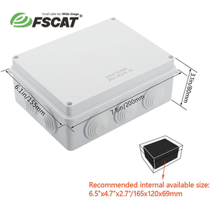 Boîtier de contrôle étanche FSCAT 200x155x80 IP65 en ABS/PVC avec <span class=keywords><strong>10</strong></span> entrées de câble et bouchons, montage mural/en saillie - Product Image 2