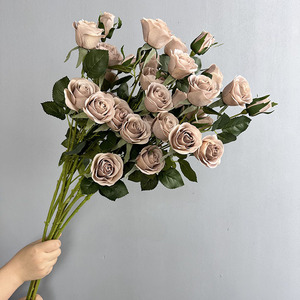 Bouquets de roses artificielles pour la décoration intérieure, plantes artificielles pour l'aménagement paysager, plantes de jardin, ornement de bureau, fleurs artificielles, verdure en plastique - Product Image 3