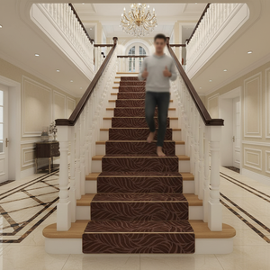 Tapis d'<span class=keywords><strong>escalier</strong></span> antidérapants doux au toucher, fabriqués à la machine, auto-adhésifs, lavables, écologiques, en polyester, modernes, sécuritaires <span class=keywords><strong>pour</strong></span> les enfants et les animaux domestiques - Product Image 2