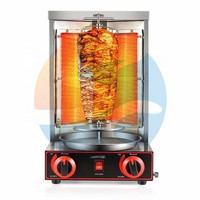 Machine à Döner Kebab Commerciale Automatique Robuste au Gaz GPL, Rôtissoire de Grill Shawarma BBQ pour Restaurants 220V