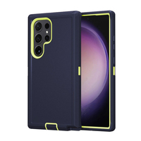 Étui robuste 3-en-1 HUAYUAN avec étui holster pour Google Pixel 10A 9A 8A – Coque transparente noire et bleue en PC et TPU