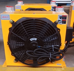 HM personalizzato 12v 24v 220v 380v alluminio olio di raffreddamento doppio singolo ventilatore scambiatore di calore colore giallo blu radiatore piastra del motore - Product Image 6