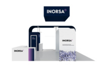 Stand de Exhibición Modular Portátil Estándar de 20x20 con Marco de Aluminio y Tela Tensada, con Diseño Personalizado