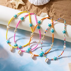 Pendentif étoile de mer polyvalent, petites perles, collier de perles, collier de coquillages, chaîne de cou courte style bohème plage pour <span class=keywords><strong>femme</strong></span> - Product Image 2