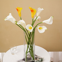 Fleurs artificielles en PU de haute qualité, grandes, au toucher réel, calla lily, blanches, décoration de mariage, décoration de la maison, centre de table