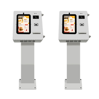 Machine de commande tactile sur pied pour extérieur de 15,6 pouces avec écran K Base, caméra, microphone, kiosque en libre-service pour restaurant