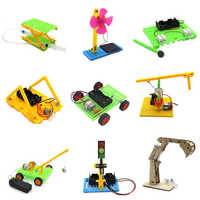 Kit Scientifique Éducatif STEM, Voiture en Bois Miniature Découpée au Laser 3D, Jouet d'Apprentissage DIY