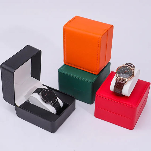High Quality PU Leather Luxury Watch Box Factory Wholesale Luxury Jewellery Packaging Case with Gift Display Features