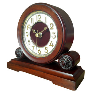 Solid Wood Grain Desk Clock Circular Silent Bedroom Table Clock T1024 - Product Image 4