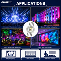 Perles LED GUORUI personnalisées 8 broches RGBW pour l'architecture paysagère extérieure, diodes à haute intensité blanches 6000K-7000K