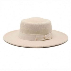 Chapeau Fedora à large bord en feutre imitation laine, de bonne qualité et abordable, unisexe, personnalisable, pour affaires, pêche, fête, femmes et hommes - Product Image 4