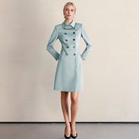 Robes élégantes à double boutonnage pour femmes col structuré fabricant de vêtements tenues d'affaires originales ODM OEM