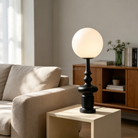 Lampe de table vintage noire avec abat-jour en PE blanc, lampe de bureau LED à 3 couleurs changeantes pour chambre à coucher, salon, chevet