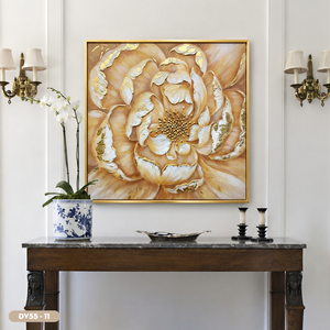 Pintura Decorativa de Hoja de Oro Hecha a Mano de Lujo, Fábrica en Vietnam, Fabricante de Arte Mural para Interiores OEM ODM, Modelo DV55-8 - Product Image 5