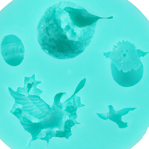 Moule en silicone DIY pour gâteaux et pâtisseries, motif 3D rond, classique, populaire, aux couleurs vives, avec motifs de dessins animés (grains, colombe de <span class=keywords><strong>la</strong></span> paix, nid d'oiseau, <span class=keywords><strong>pie</strong></span>, pinson, œuf) - Product Image 5