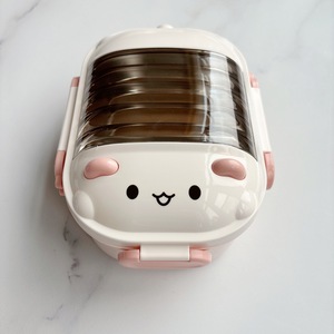 Cute Cartoon 304 Stainless Steel Bento <b>Box</b> 2 <b>Compartments</b> Leak Proof Kids <b>Lunch</b> <b>Box</b> Portable Food Container for School - Product Image 2