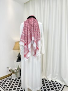 Pañuelo para la cabeza a cuadros <span class=keywords><strong>de</strong></span> poliéster, estilo árabe, Dubái, afgano, túnica blanca, Oriente Medio, Arabia Saudita, con borlas, <span class=keywords><strong>traje</strong></span> <span class=keywords><strong>de</strong></span> <span class=keywords><strong>hombre</strong></span> CN - Product Image 5
